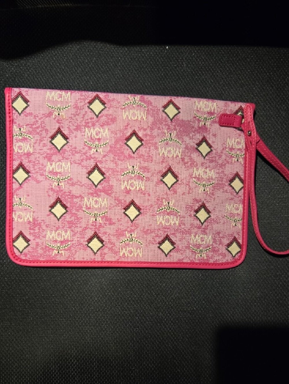 MCM Pink Monogram Wristlet Clutch - Picture 2 of 6